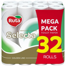 Ruta Туалетная бумага Selecta 3-слойная, белая, 32 шт (4820202892687)