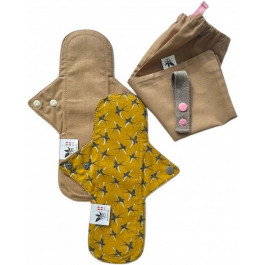 Ecotim for girls Набір  Багаторазові прокладки Міді 4 краплі 2 шт + Мішечок для зберігання + Петелька для сушіння Мік