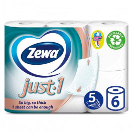 Zewa Туалетний папір  Just 1 п`ятишаровий 6 шт. (7322541189314)