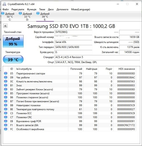 Фото SSD накопичувач Samsung 870 EVO 1 TB (MZ-77E1T0BW) від користувача VidocQ